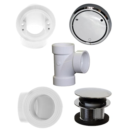 Westbrass Closing Metalic Overflow Plumber's Pack in Polished Chrome D493CHPM-26